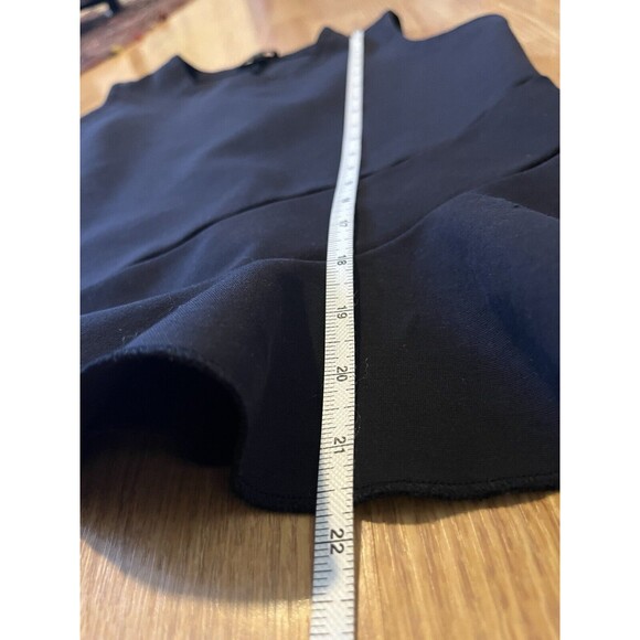 J Crew Black Structured Flutter Hem Asymmetrical Sleeveless Peplum Top Size S - Picture 9 of 10